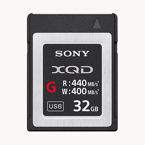 XQD – 32 GB (L: 440 MB/s, S: 80 MB/s)